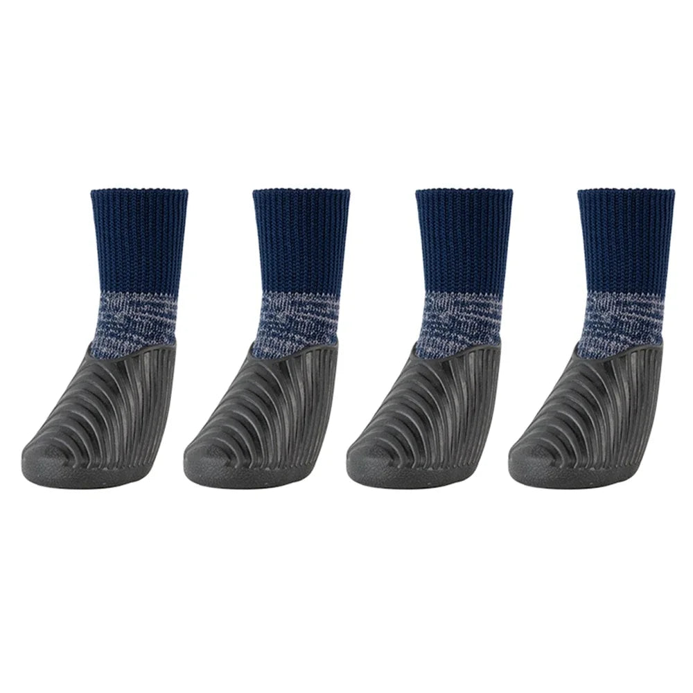 4PCS Dog Shoes Waterproof Snow Boots with Antislip Sole Soft Comfortable Dog Paw Protector