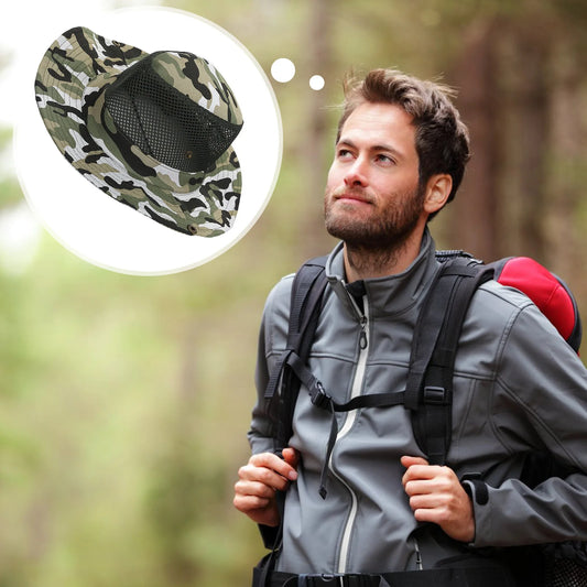 Outdoor Trendy Fisherman Hat Drawstring Design Breathable Summer Hats for Fishing Camping Traveling