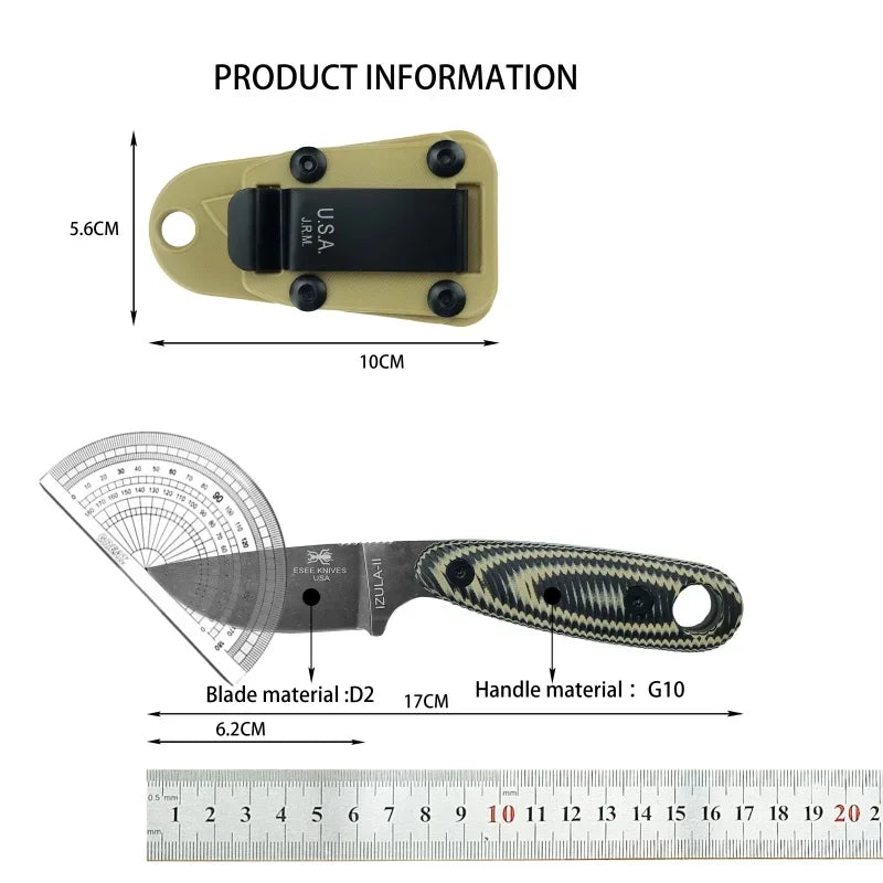 G10 Handle Outdoor Fixed Blade Wilderness Survival Hunting Straight Knives with Sheath