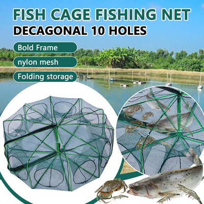Folding cage new style fishing trap f shrimp crayfish crab fishing net nylon material