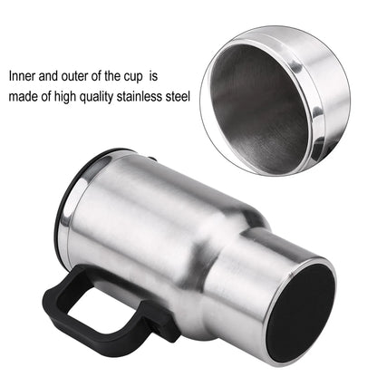 Electric Coffee Mug Water Kettle 12V  Stainless Steel Travel Heating Car Cup Mug