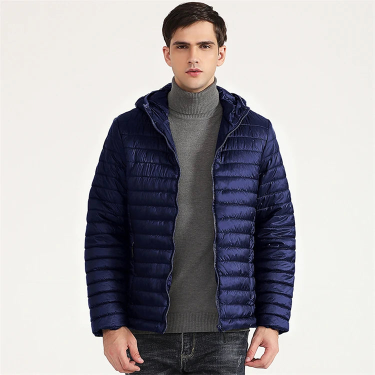 Lightweight Puffer Down Jackets for Men, Warm Parka, Windproof Coat, Casual Outerwear, Autumn and Winter Fashion Jacket