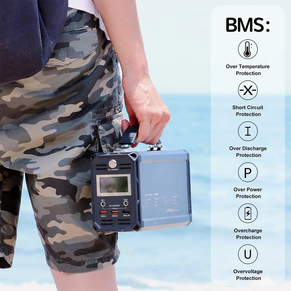 Power Station 300W Portable AC Outlet 222Wh Solar Generator Energy Station