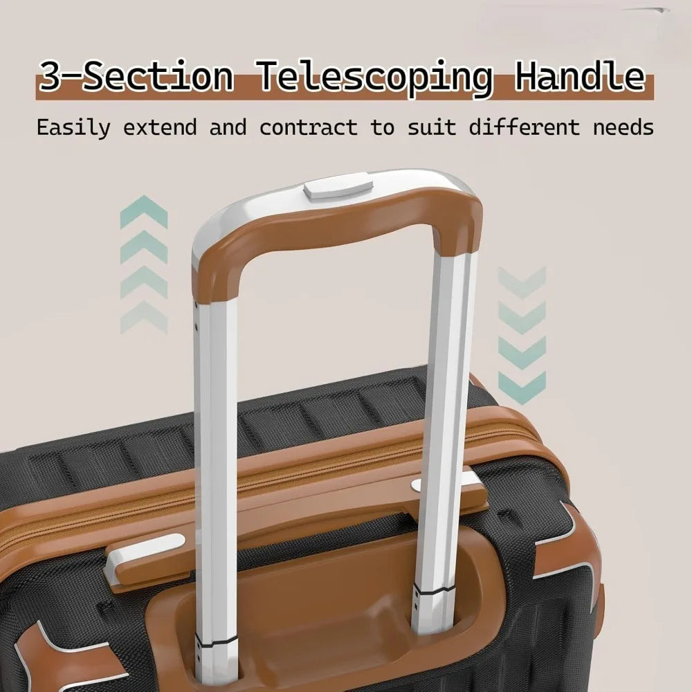 7 Piece Luggage Set, Hard Shell Carry on Travel Suitcases with Spinner Wheels and TSA Lock