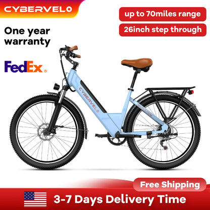 26" Electric E Bike with 7-Speed,1000 Peak Electric Bike for Adults,up 80 Miles Removable Battery Ebike, Adult Electric Bicycles
