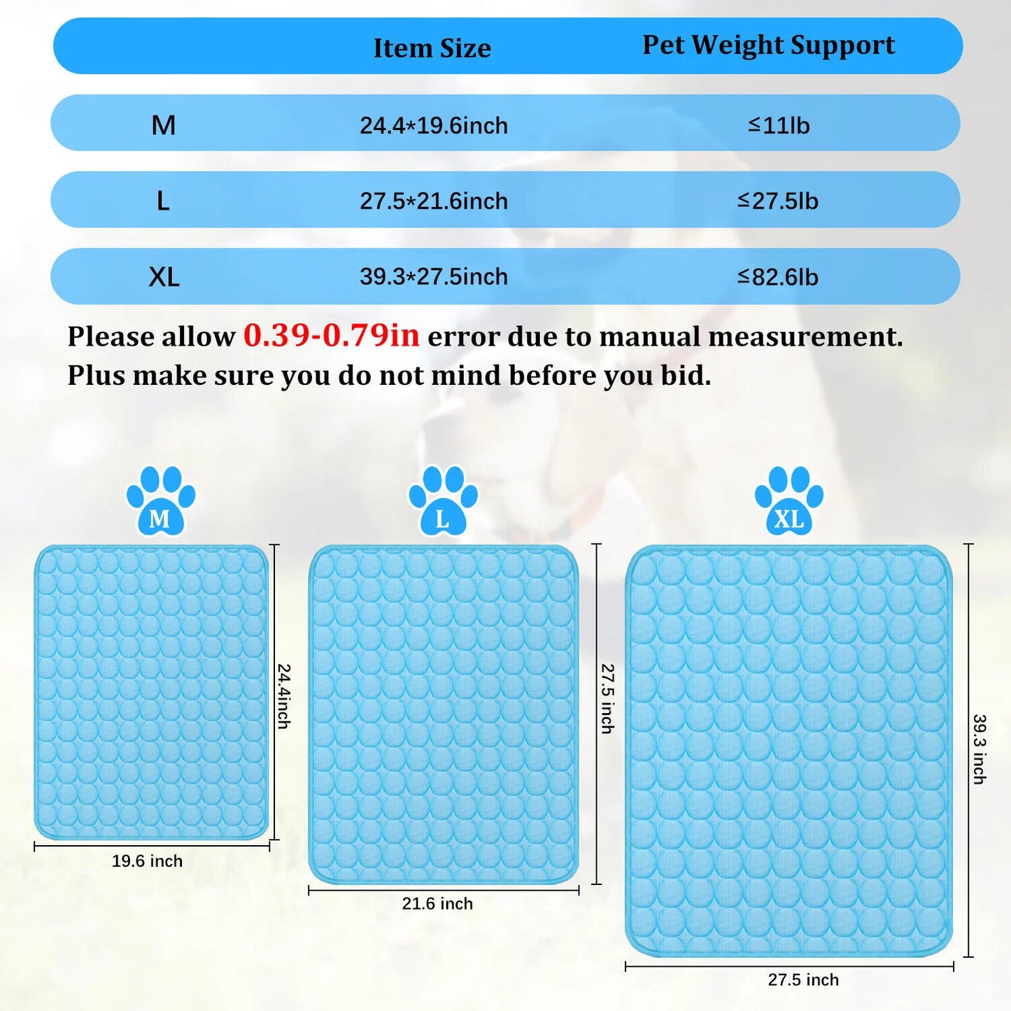 Pet Cooling Mat Cushion  Summer Sleeping Bed
