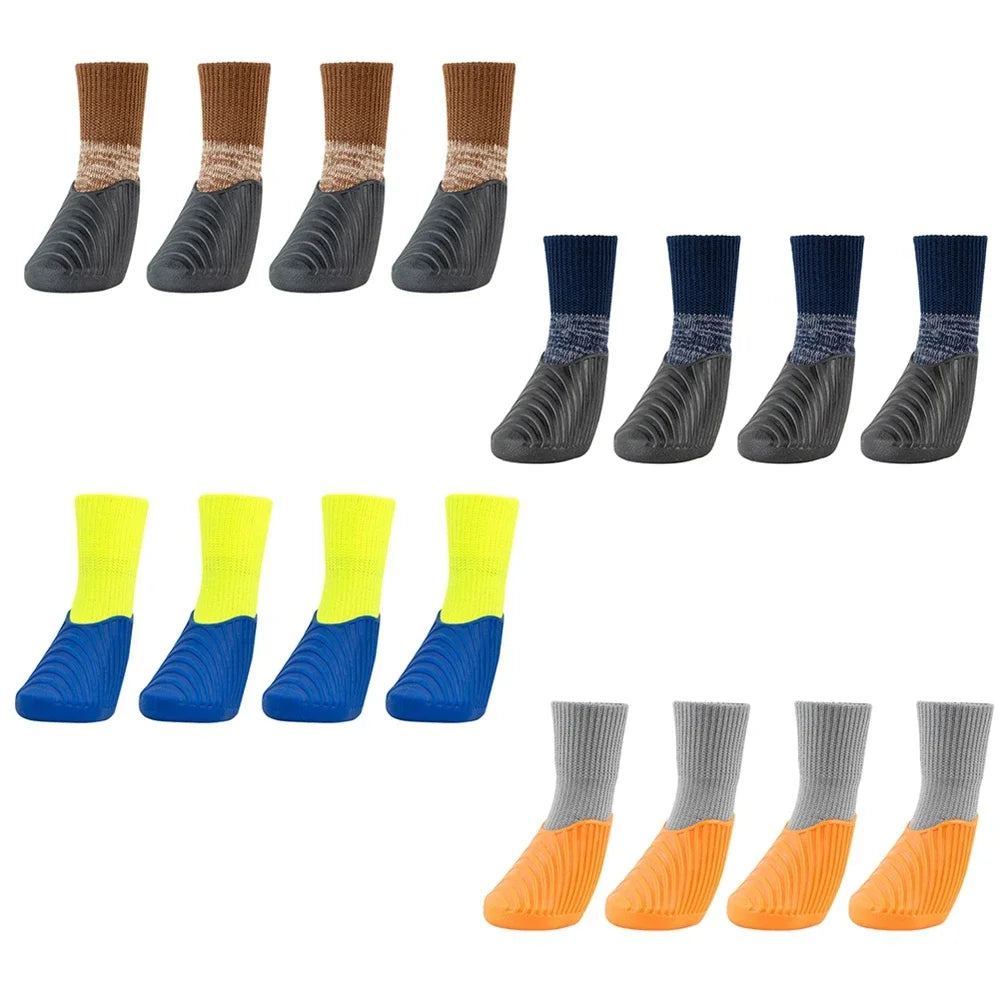 4PCS Dog Shoes Waterproof Snow Boots with Antislip Sole Soft Comfortable Dog Paw Protector