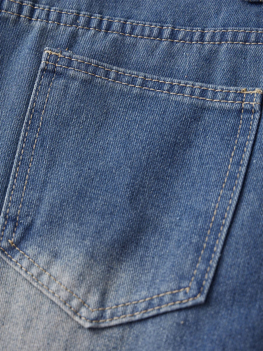 Ladies Stylish High Waist Blue Denim Jeans with Straight Leg Perfect for Spring and Fall Casual Wear Comfortable