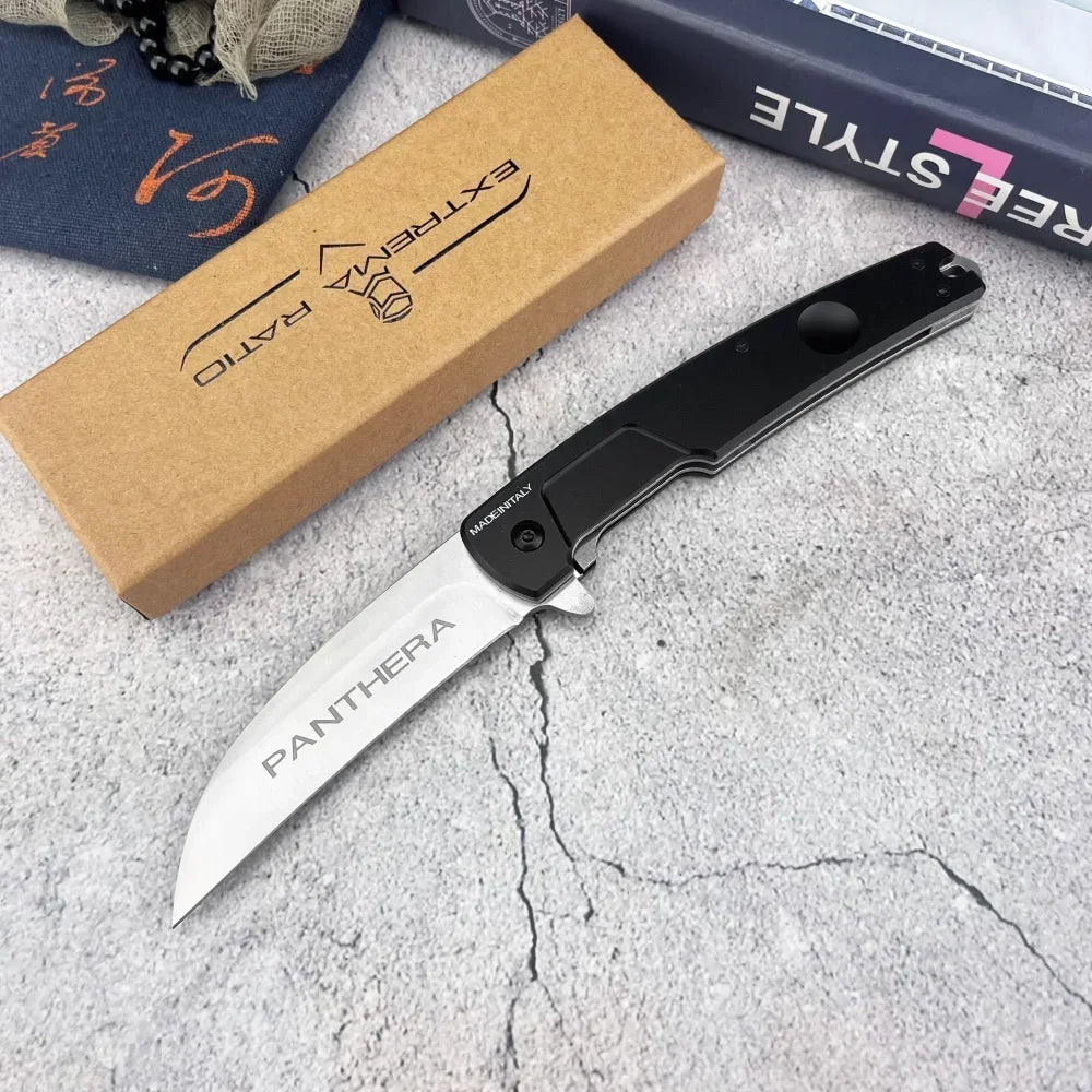 Outdoor Camping  Pocket Knife Steel Blade  Aluminum Handle Tactical Hunting Knife Wilderness Survival Knife