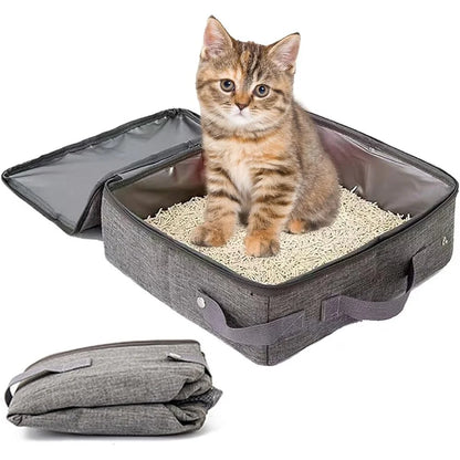 Lightweight Travel Litter Box Cats Foldable Design Leak Proof Portable K