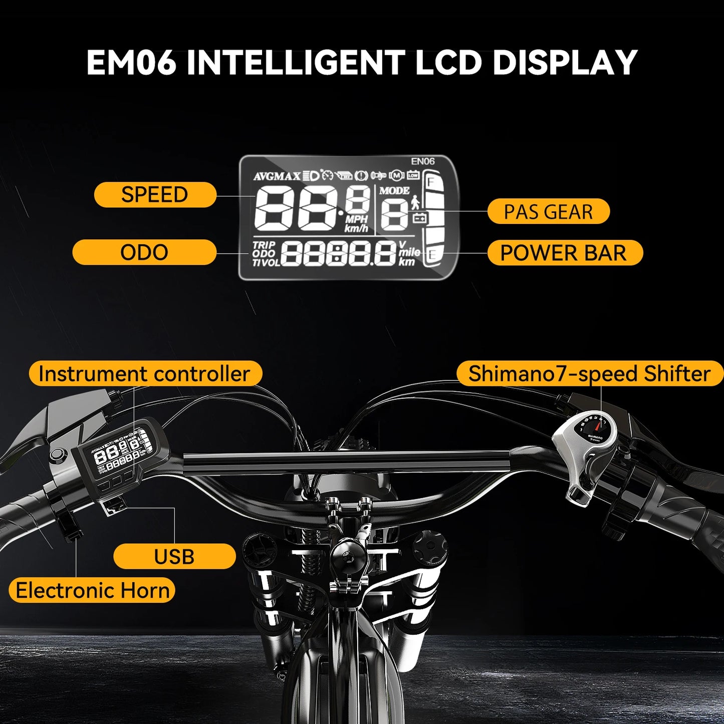 1000W Motor 20" Fat Tire 48V 20/30AH Battery Powered Electric 80Miles+ 30MPH Outdoor E-bike