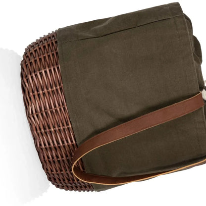 Picnic Multi Canvas and Wicker Basket Tote