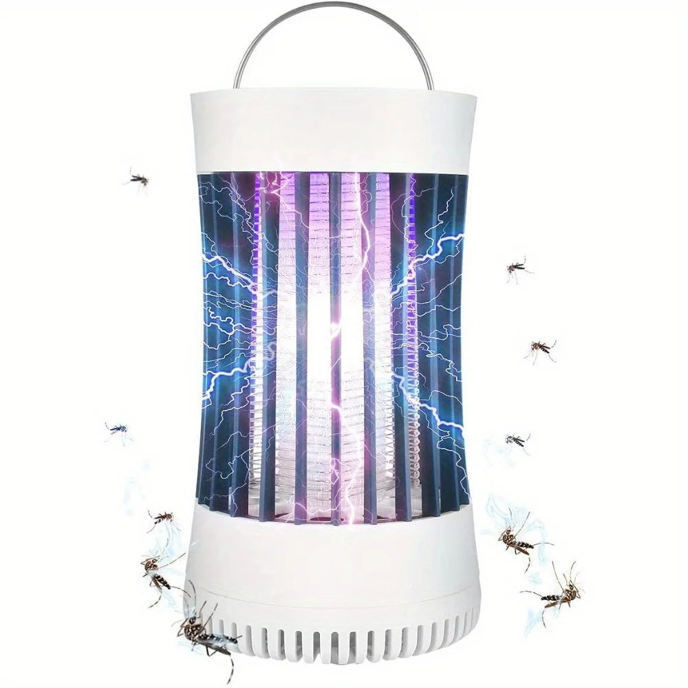 360° Electric Bug Zapper - UV/Zapping/Fan 3-in-1, 1800mAh 7H Battery|Waterproof Portable for Camping/Fishing/Indoor Pest Control