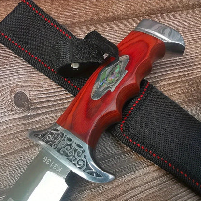 10.4 Inch Stainless Steel Fixed Blade Knife - High Hardness Camping, Hunting, Outdoor Survival Knife with Sheath