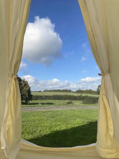 Bell Tent 9.85ft Glamping Tent, Camping, Hiking,Canvas Tent with Aluminum Pole.