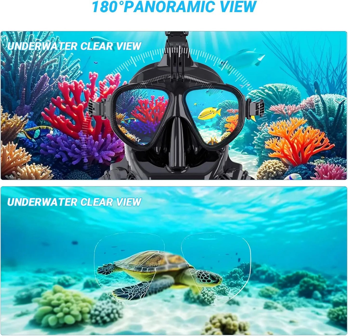 Full Face Dive Mask Support Diving & Snorkeling Scube Mask