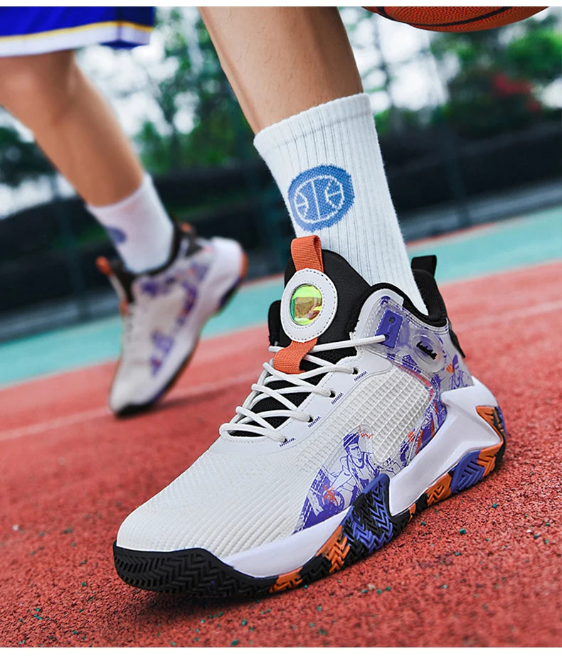 Men's basketball shoes walking and running shoes breathable and comfortable men's sports shoes trendy and fashionable basketball