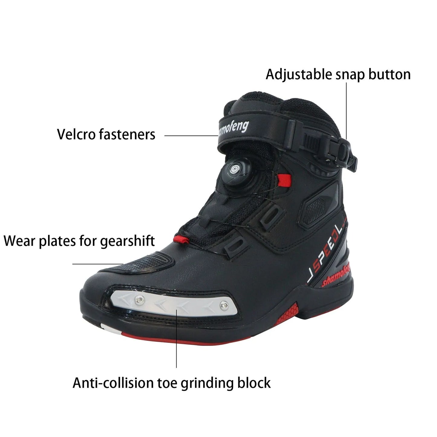 Motorcycle Boots Men Leather Protective Boots Waterproof Non-slip
