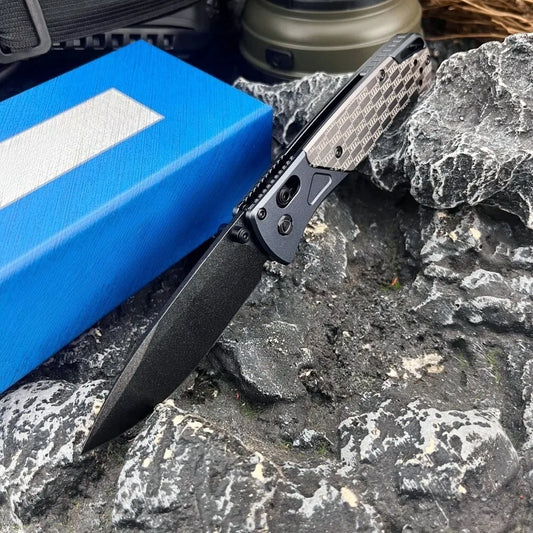 Portable Folding Knife  Steel Blade Aluminum Handle Outdoor Camping hunting