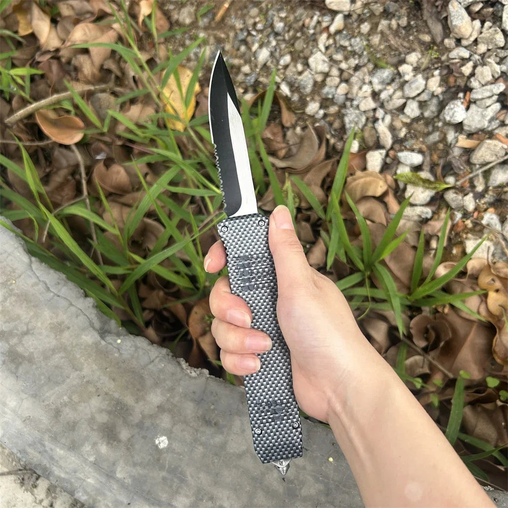 Carbon Fiber Folding Knives 440c Blade Zinc Alloy Handle Camping Survival Durable Multitools