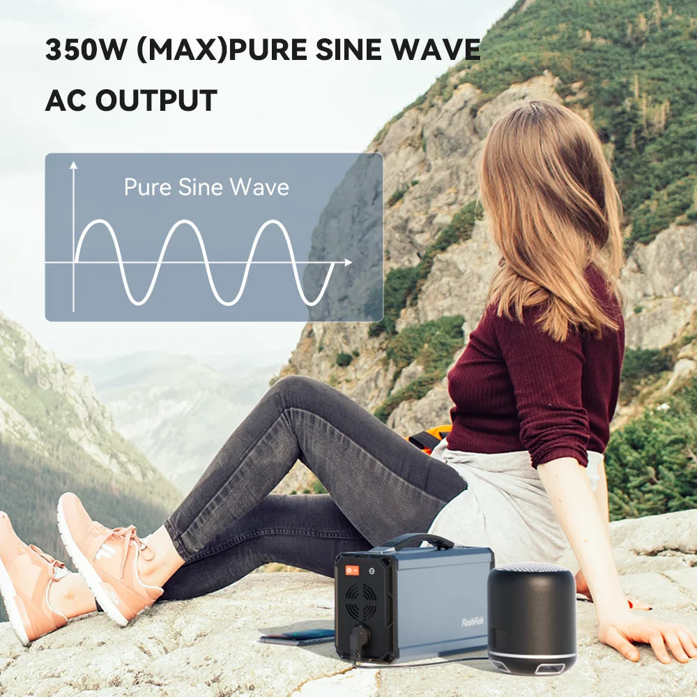 Power Station 300W Portable AC Outlet 222Wh Solar Generator Energy Station