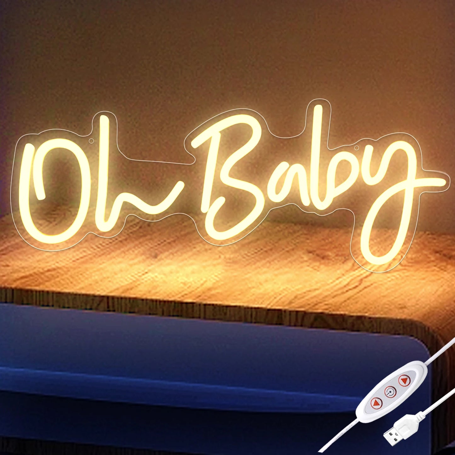 USB Powered Pink LED Neon Light with Adjustable Brightness,Light Up Sign for Party Decor&Christmas Gifts