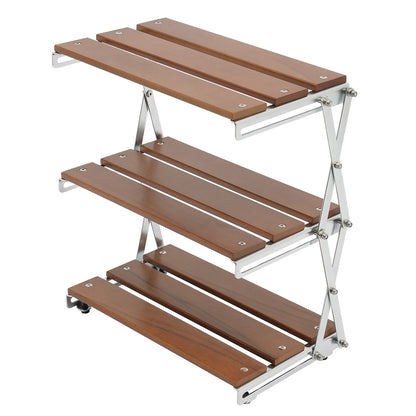 Camping Kitchen Table Picnic Cabinet Folding Cooking Storage Rack Portable