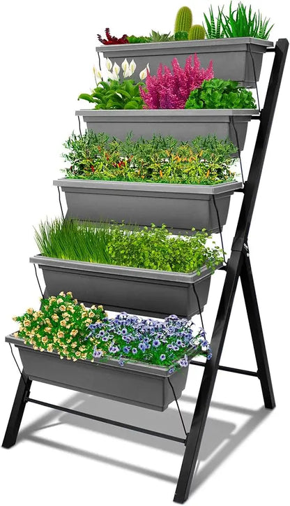 multi-tier vertical gardening system:  herb and vegetable planter for indoor and outdoor growing