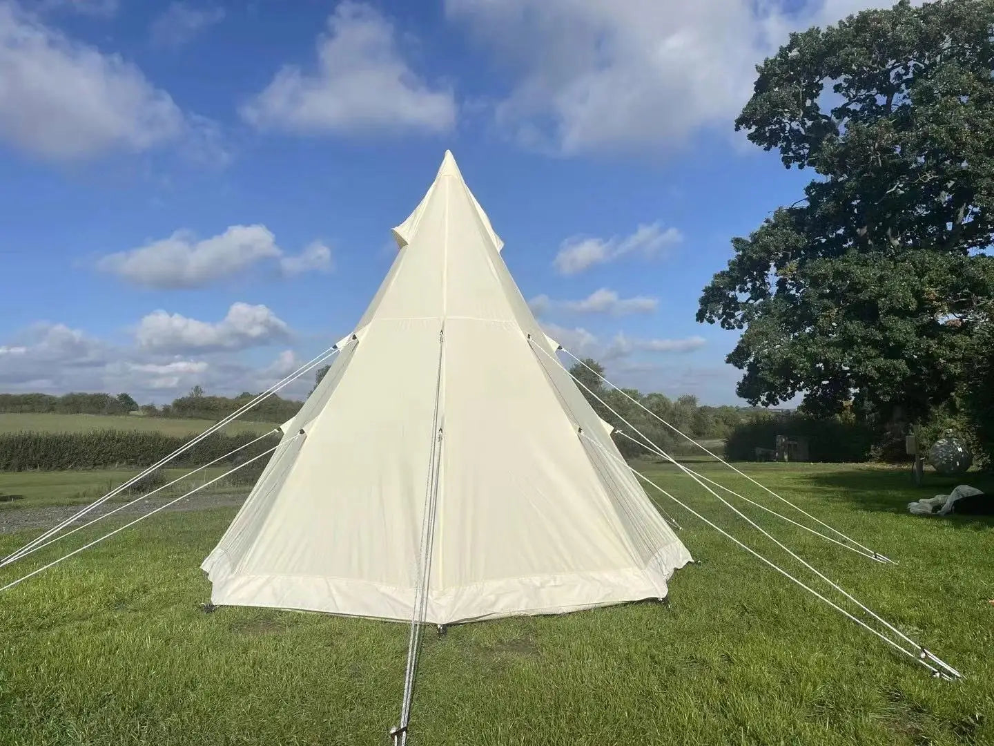 Bell Tent 9.85ft Glamping Tent, Camping, Hiking,Canvas Tent with Aluminum Pole.