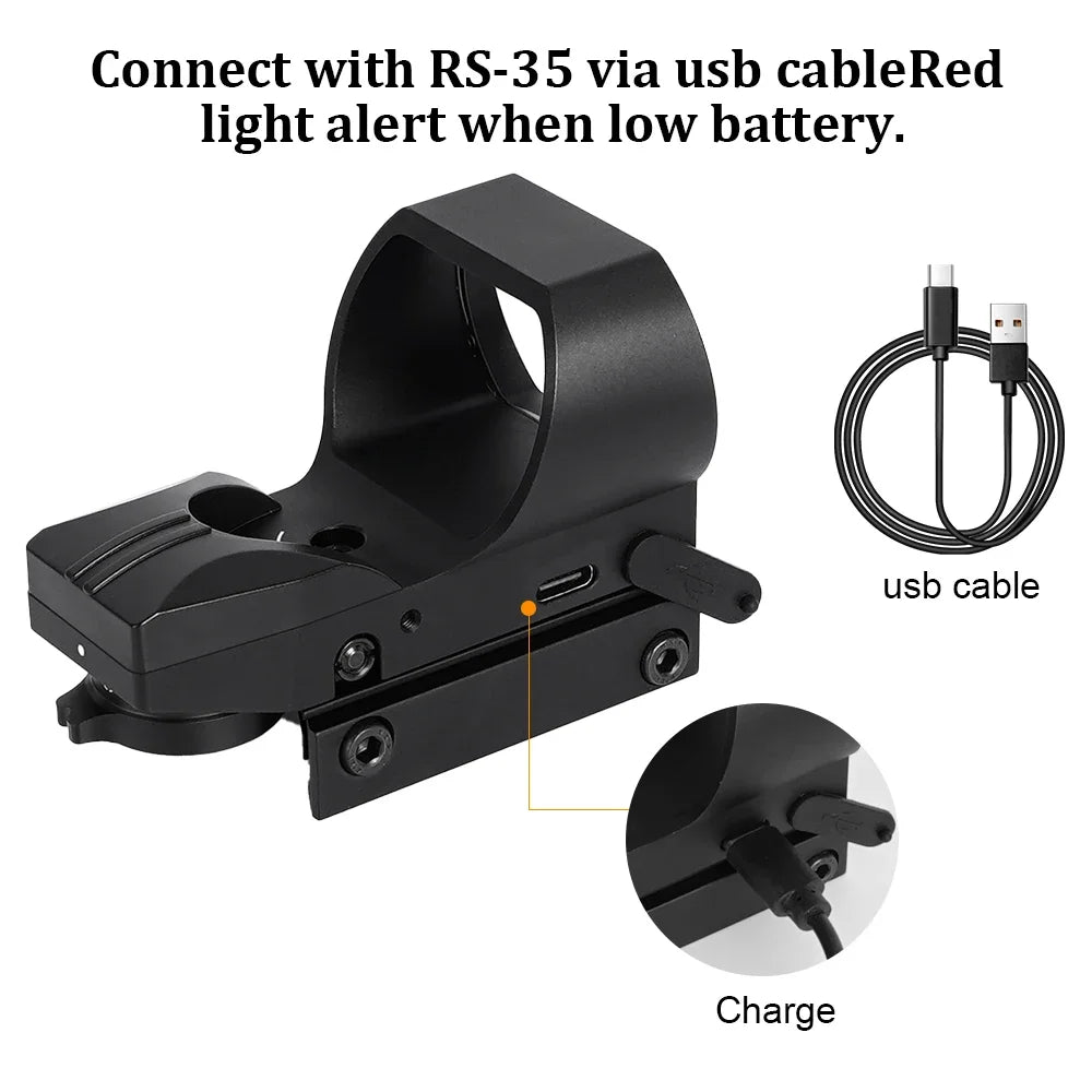 MINI Red Dot Sight Tactical Optics 20mm Rail Compatible Four Points of Change Hunting Riflescope for Glock
