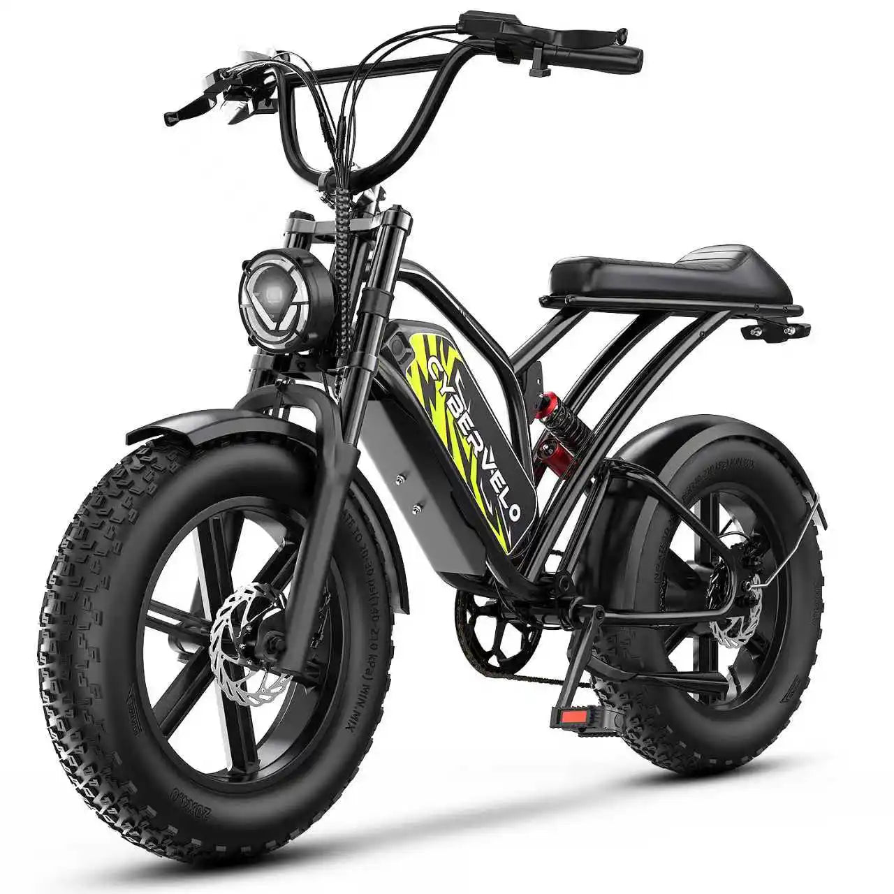1000W Motor 20" Fat Tire 48V 20/30AH Battery Powered Electric 80Miles+ 30MPH Outdoor E-bike