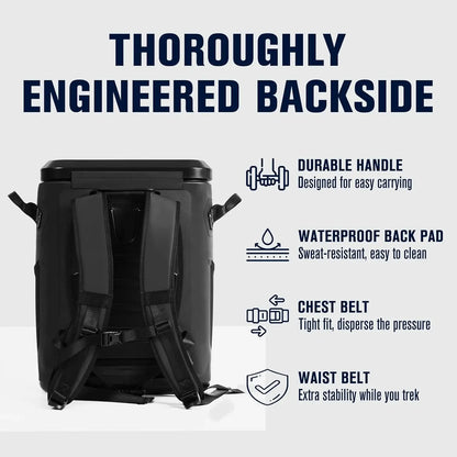 Magnetic Backpack Cooler 30 Can, Leakproof Insulated Soft Cooler Bag
