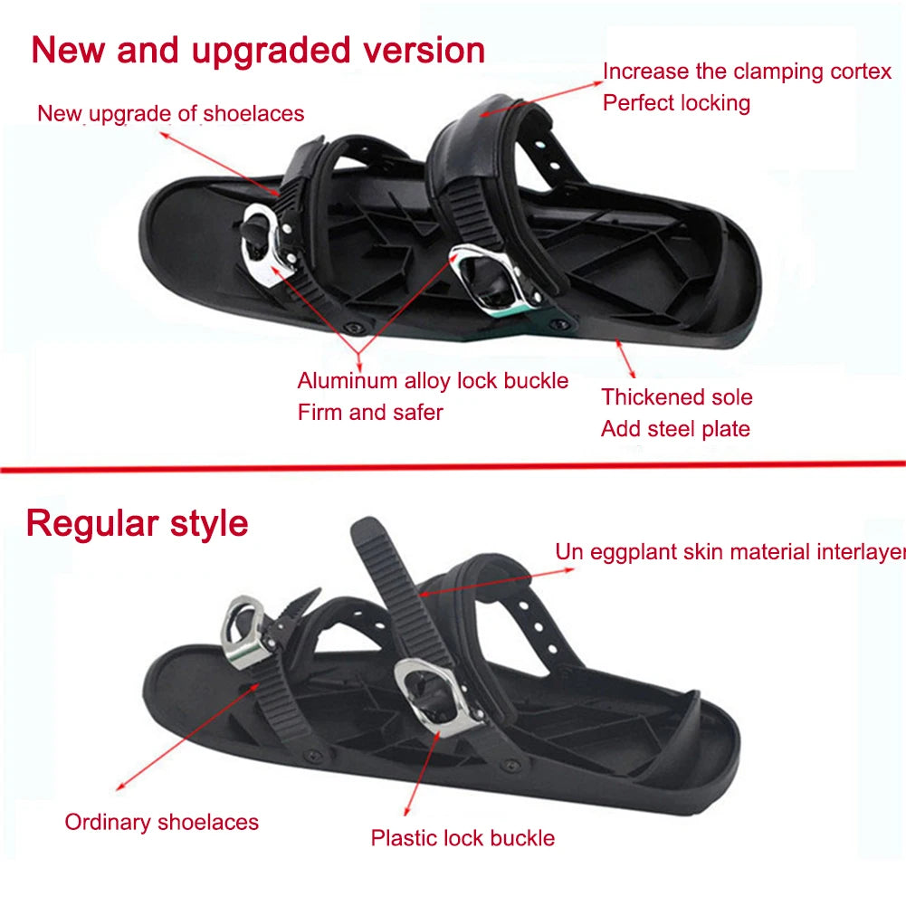 Mini Short Ski Skates Skis Boots Portable Winter Outdoor Sports