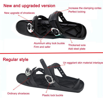 Mini Short Ski Skates Skis Boots Portable Winter Outdoor Sports