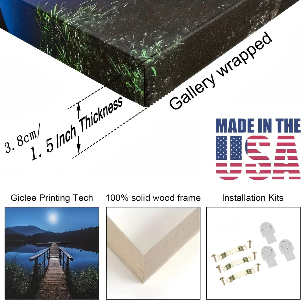 3 Panel Canvas Wall Art - Snow Mountain HD Modern Home decor, living room ,1.5 inch chunky wood frame