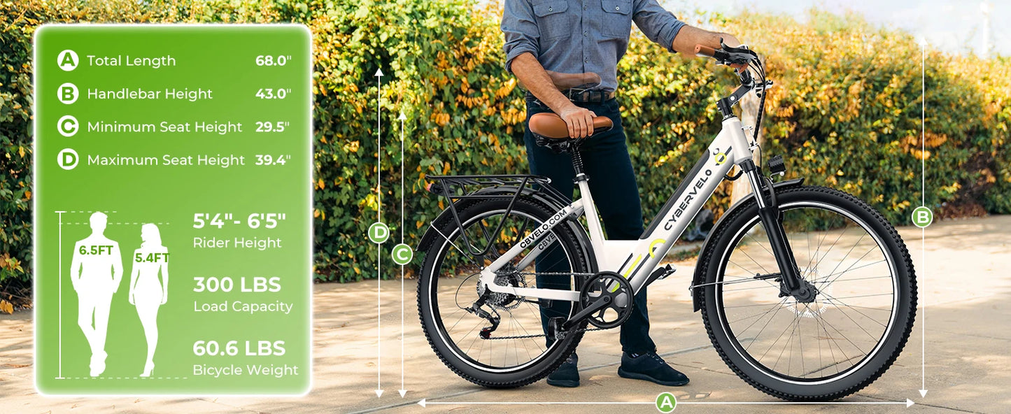 26" Electric E Bike with 7-Speed,1000 Peak Electric Bike for Adults,up 80 Miles Removable Battery Ebike, Adult Electric Bicycles