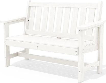 Outdoor Benches Weatherproof, 2-Person with 660 lbs Weight Capacity, Patio