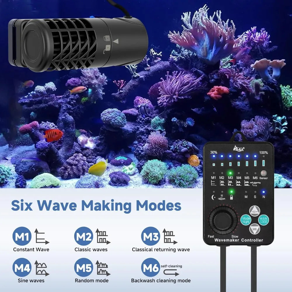 NEW - Aquarium Wave Maker Magnetic Cross Flow Pump with Controller