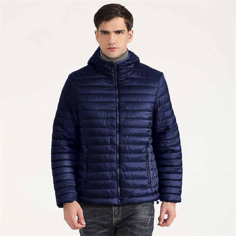 Lightweight Puffer Down Jackets for Men, Warm Parka, Windproof Coat, Casual Outerwear, Autumn and Winter Fashion Jacket