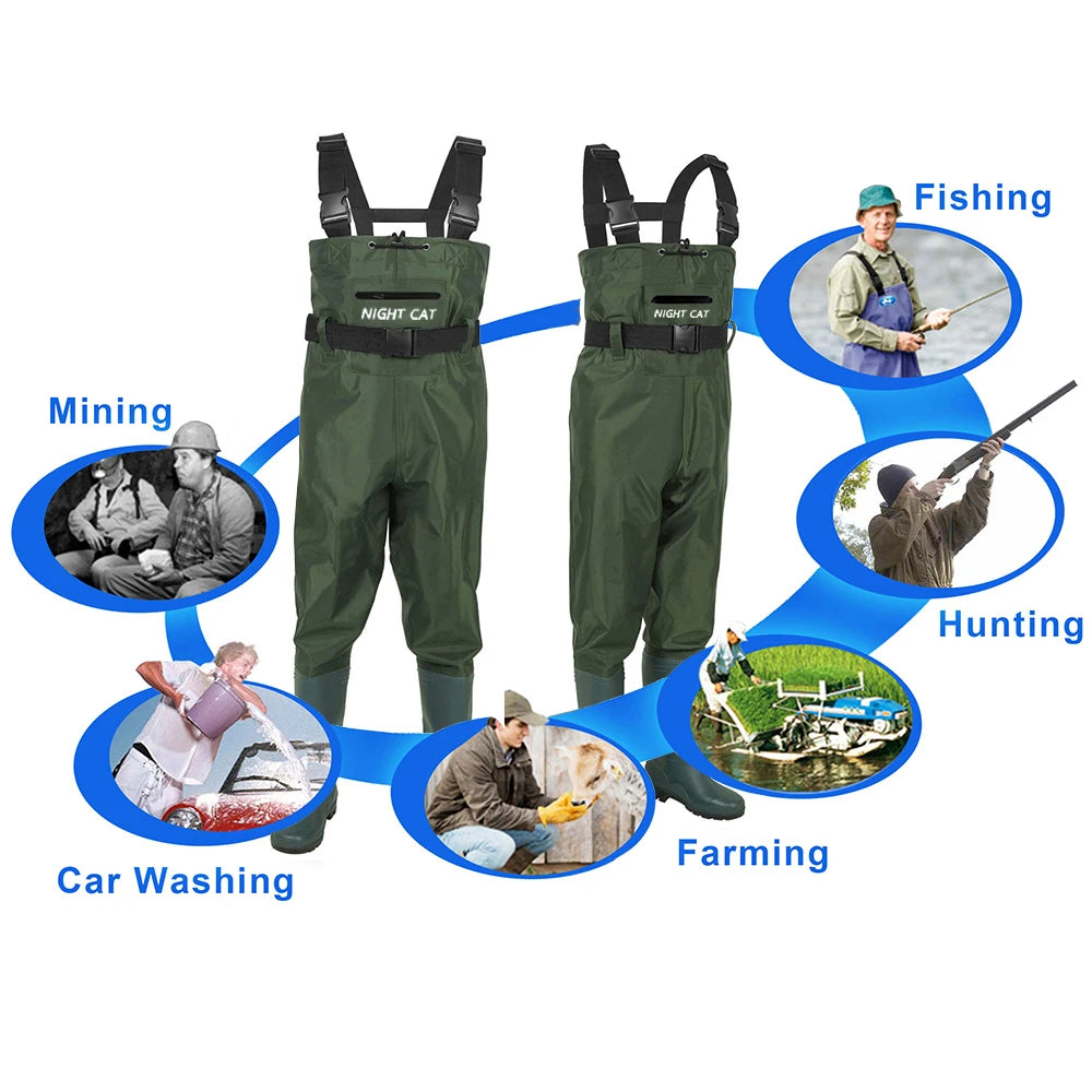 Lightweight Fishing Waders Waterproof Breathable  Fishing Hunting Chest Waders With Boots