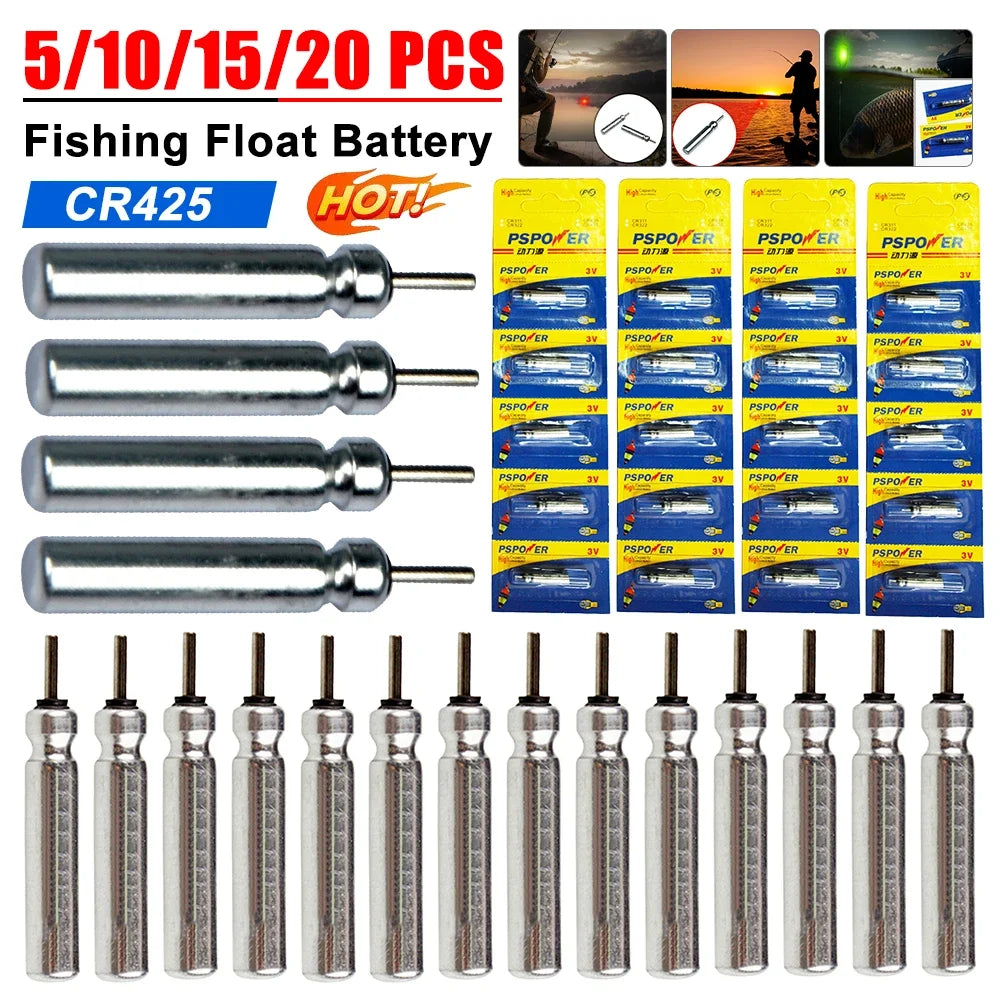 1-20PCS Night Fishing Floats 3.6V Lithium Battery