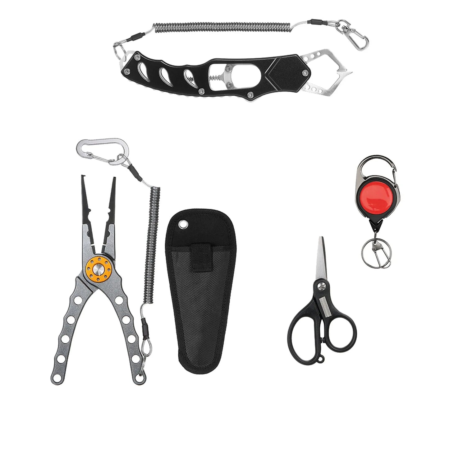 Outdoor Fishing Kit with Multi-tool Pliers, Fish Lip , and Durable Sheath for Anglers