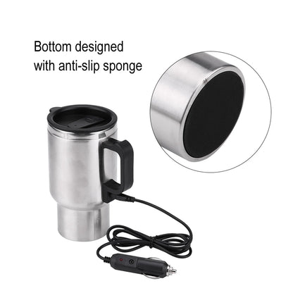 Electric Coffee Mug Water Kettle 12V  Stainless Steel Travel Heating Car Cup Mug
