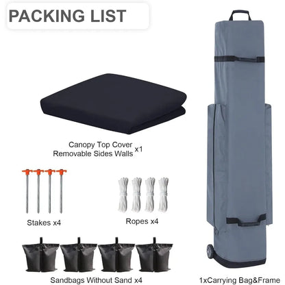 10x15 Heavy-Duty Outdoor Patio Canopy Tent with Sidewalls and Sandbags for Instant Setup