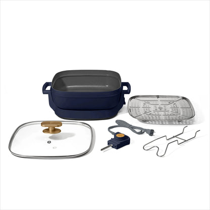 5-in-1 Frying Pan - Expandable to 7 Quarts with Glass Lid for  Slow Cooking and More