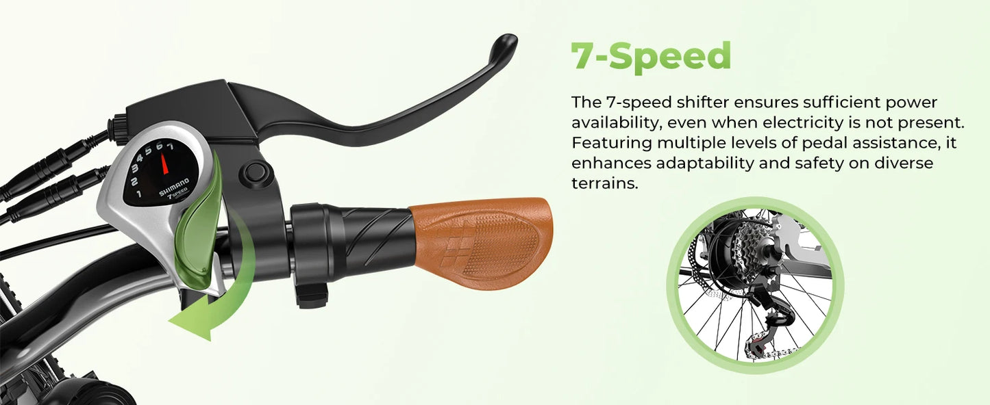 26" Electric E Bike with 7-Speed,1000 Peak Electric Bike for Adults,up 80 Miles Removable Battery Ebike, Adult Electric Bicycles