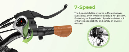 26" Electric E Bike with 7-Speed,1000 Peak Electric Bike for Adults,up 80 Miles Removable Battery Ebike, Adult Electric Bicycles