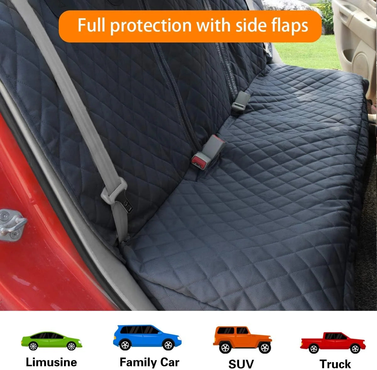 Back Seat Cover for Dogs Seat Protector Waterproof Bench Car Seat Cover, Non-Slip