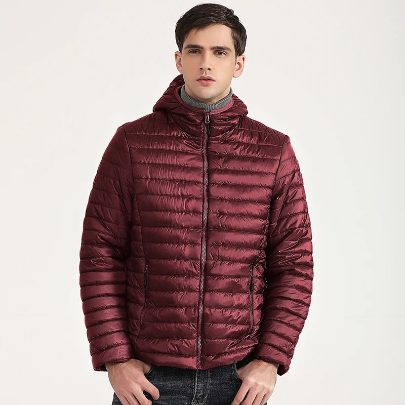 Lightweight Puffer Down Jackets for Men, Warm Parka, Windproof Coat, Casual Outerwear, Autumn and Winter Fashion Jacket