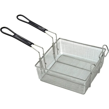 .9-gal Bayou Fryer Features Stainless Cart w/Side Shelf Three Mesh Baskets Fry Thermometer